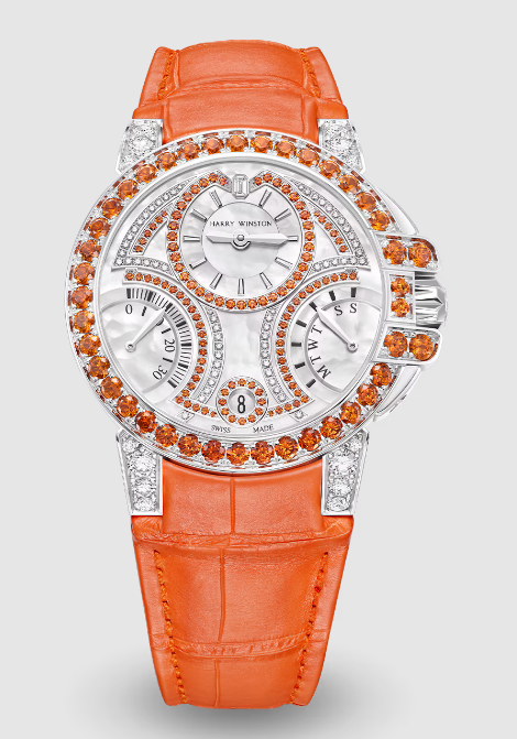 Review Harry Winston Ocean Biretrograde Orange Automatic 36mm OCEABI36WW064 watch Replica